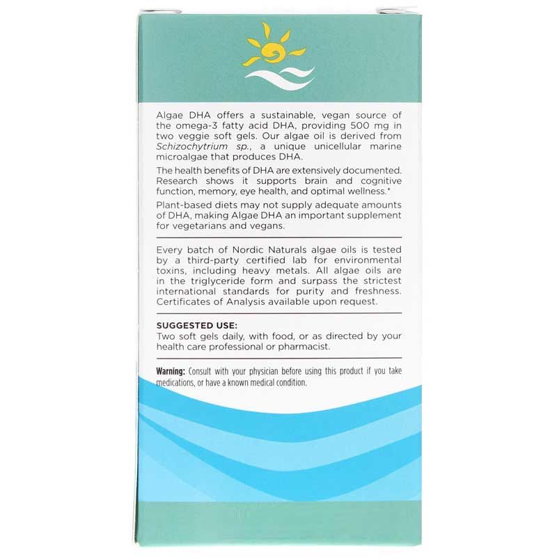 Algae DHA, 60 Softgels | ДГК водорослей, 60 гелевых капсул