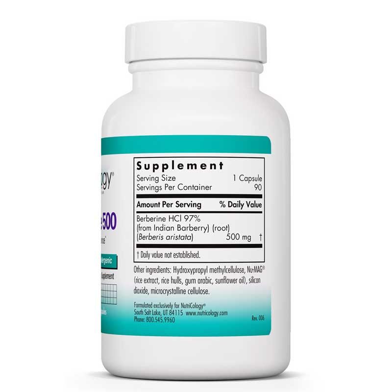 Berberine 500, 90 Veg Capsules, Nutricology | Берберин 500, 90 вег. капсул, нутрикология