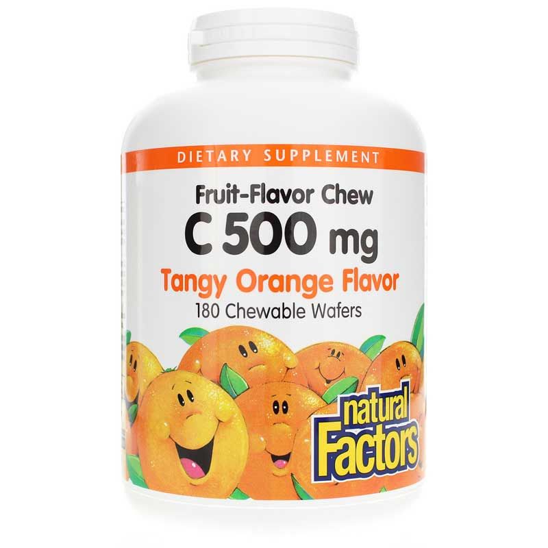 C-500 Mg Natural Fruit Chew, Tangy Orange, 180 Chewable Tablets | C-500 мг натуральний фруктовий жувальний натуральний фруктовий жувальний, Терпкий апельсин, 180 жувальних таблеток