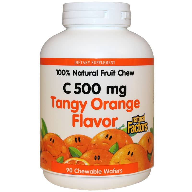 C-500 Mg Natural Fruit Chew, Tangy Orange, 90 Chewable Tablets | C-500 мг натуральний фруктовий жувальний натуральний фруктовий жувальний, Терпкий апельсин, 90 жувальних таблеток