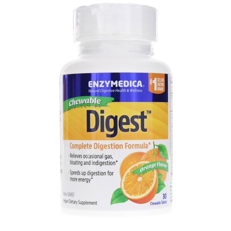 Chewable Digest Orange Flavor, 30 Chewable Tablets | Жувальний дигест зі смаком апельсина, 30 жувальних таблеток
