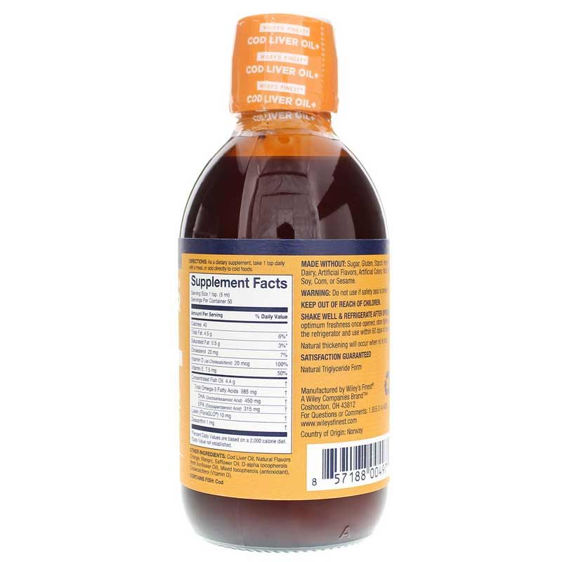 Cod Liver Oil+, 8.45 Oz | Масло печени трески+, 8,45 унции