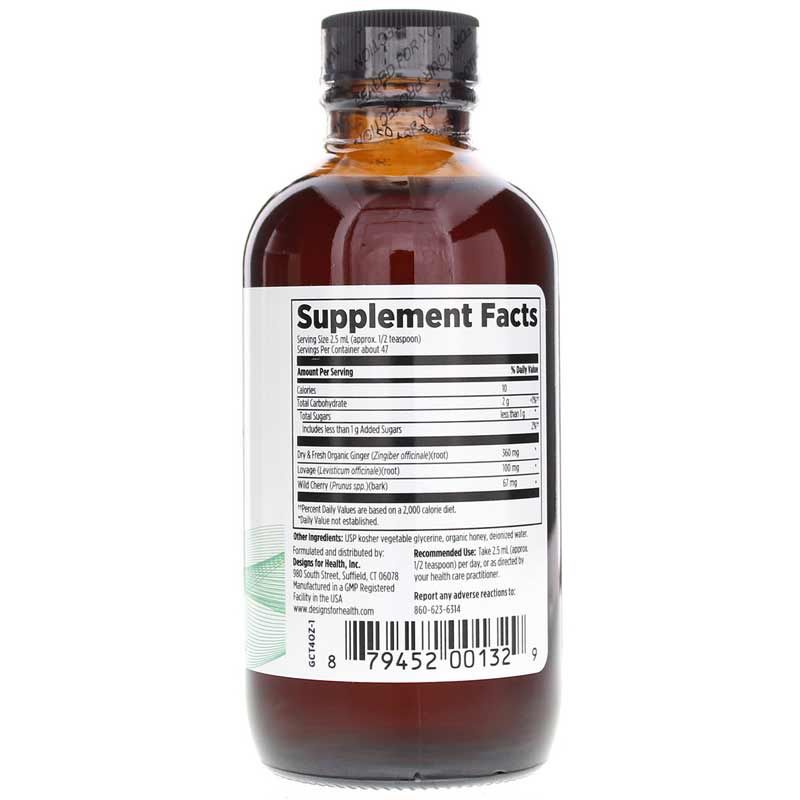 Ginger-Tussin Syrup, 4 Oz, Designs For Health | Имбирно-коклюшевый сироп, 4 унции, designs for health