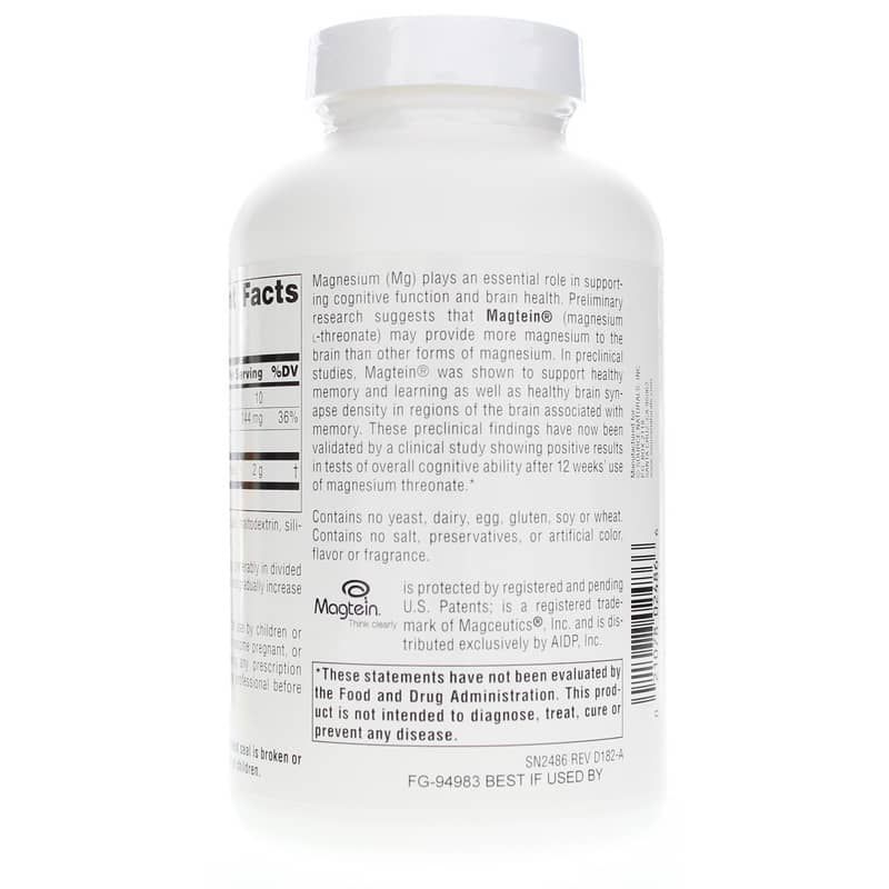 Magtein Magnesium L-Threonate, 180 Capsules | Магтеин магния L-треонат, 180 капсул