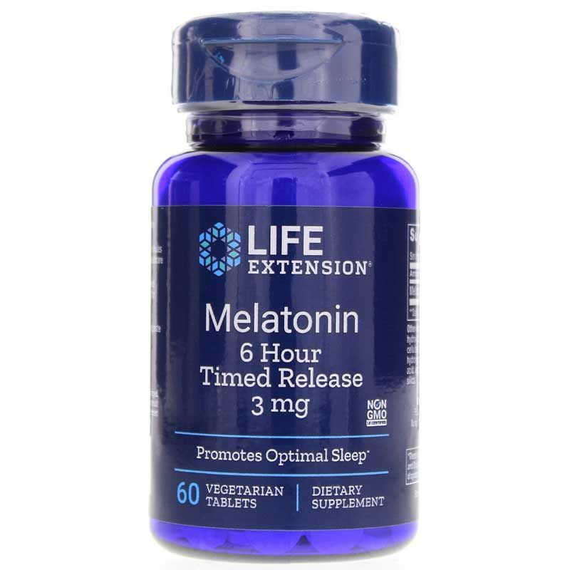 Melatonin 6 Hour Timed Release 3 Mg | Мелатонін 6 годин з тимчасовим вивільненням 3 мг