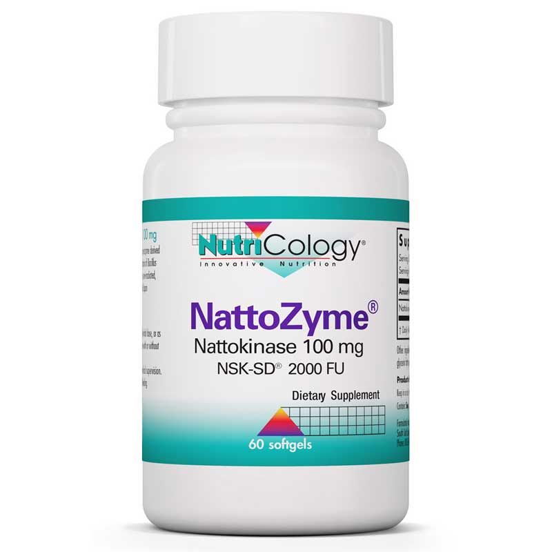 NattoZyme Nattokinase 100 Mg, Nutricology, 60 Softgels | NattoZyme наттокіназа 100 мг, нутриціологія, 60 гелевих капсул