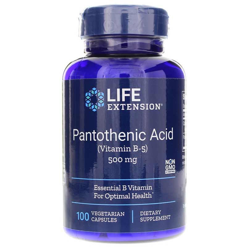 Pantothenic Acid (Vitamin B5) 500 Mg | Пантотеновая кислота (витамин В5) 500 мг