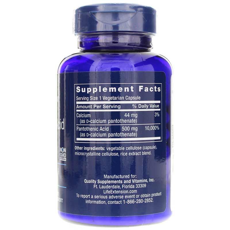 Pantothenic Acid (Vitamin B5) 500 Mg | Пантотеновая кислота (витамин В5) 500 мг