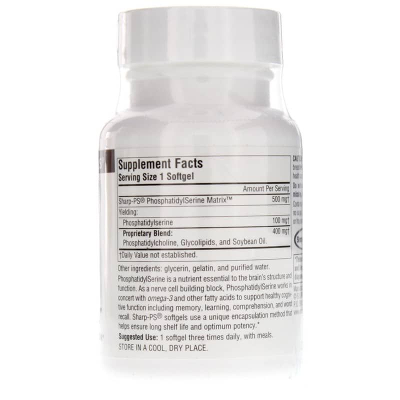 Phosphatidyl Serine Matrix 500 Mg, 30 Softgels | Фосфатидилсерин матрикс 500 мг, 30 гелевых капсул