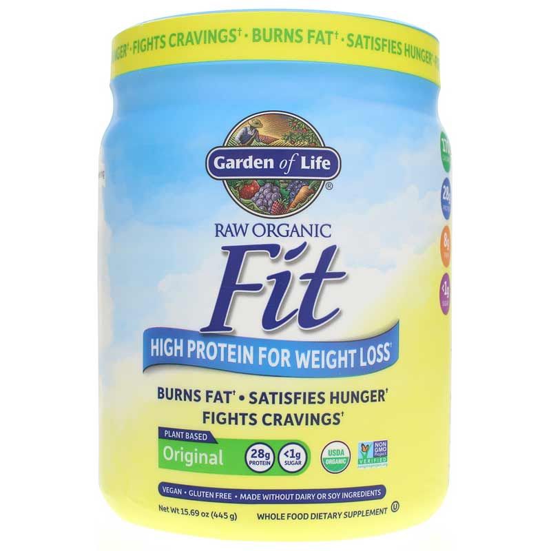 Raw Organic Fit High Protein for Weight Loss, Original, 15.69 Oz | Сирий органічний фіт із високим вмістом білка для зниження ваги, Оригінал, 15,69 унції