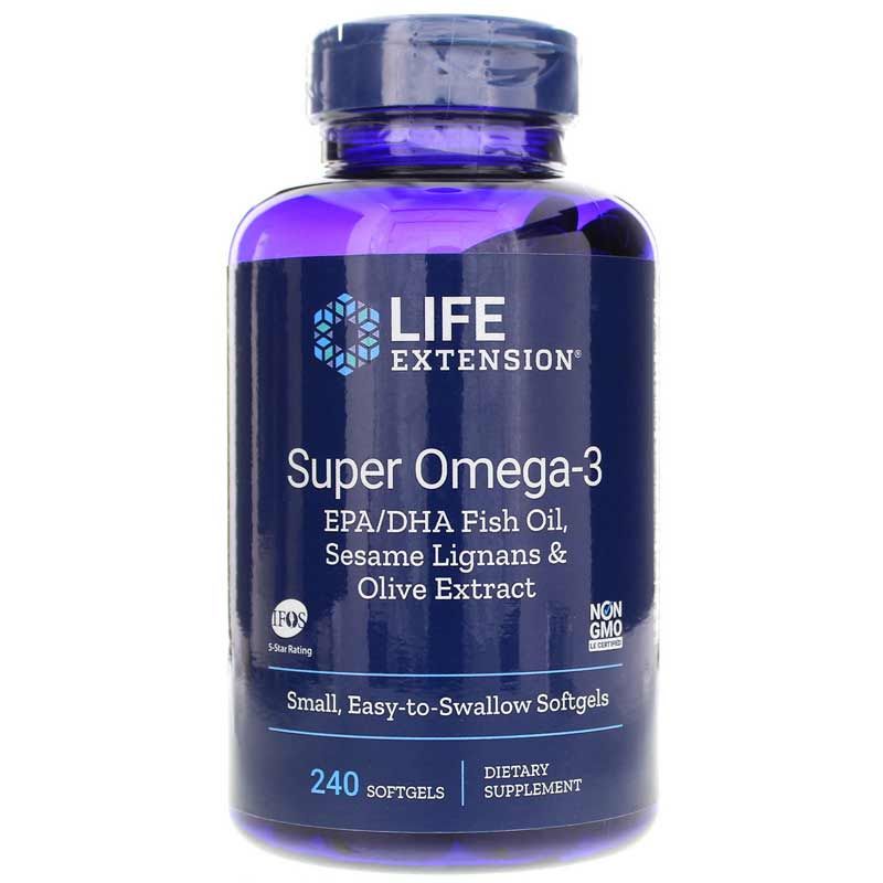 Super Omega-3 EPA/DHA with Sesame Lignans &amp; Olive Extract, 240 Softgels | Супер омега-3 EPA/DHA з лігнанами кунжуту та екстрактом оливи, 240 гелевих капсул