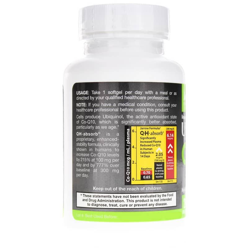 Ubiquinol QH Absorb 200 Mg, 30 Softgels | Убіхінол QH абсорбент 200 мг, 30 гелевих капсул