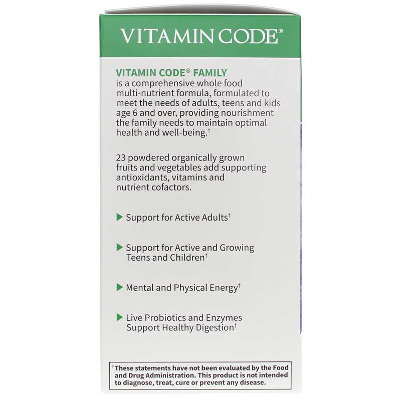 Vitamin Code Family Whole Food Multi | Витаминный код семейный мультикомплекс цельного питания