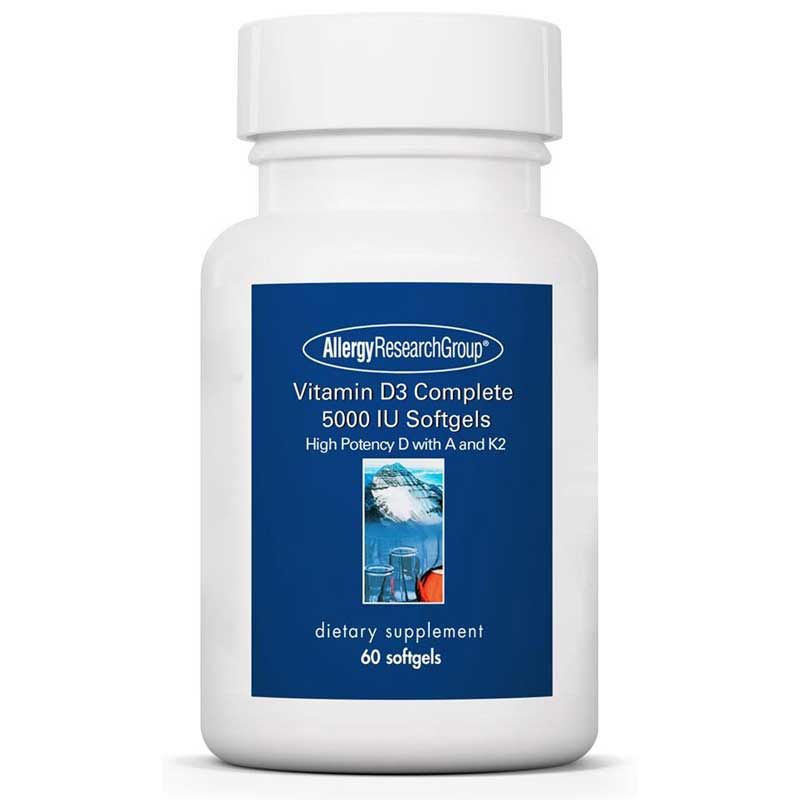 Vitamin D3 Complete 5000 IU Softgels, 60 Softgels | Вітамін D3 повний 5000 МО м'які гелі, 60 гелевих капсул