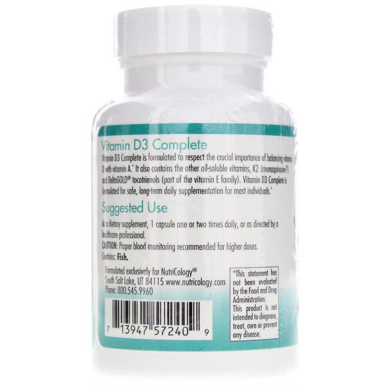 Vitamin D3 Complete, Nutricology, 120 Capsules | Витамин D3 в комплексе, нутрициология, 120 капсул