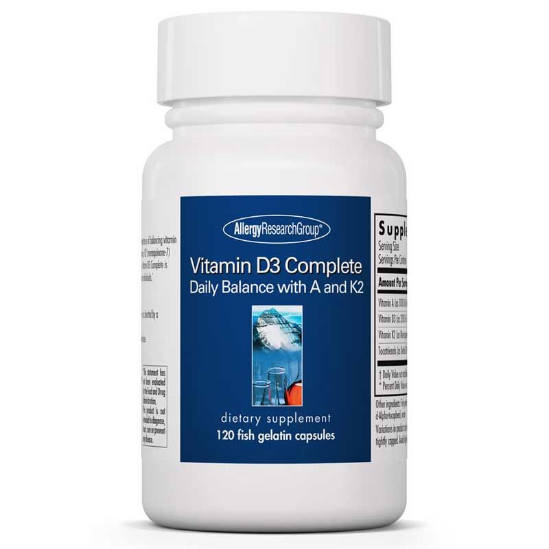 Vitamin D3 Complete Daily Balance, 120 Gel Caps | Витамин D3 полный суточный баланс, 120 гелевых капсул