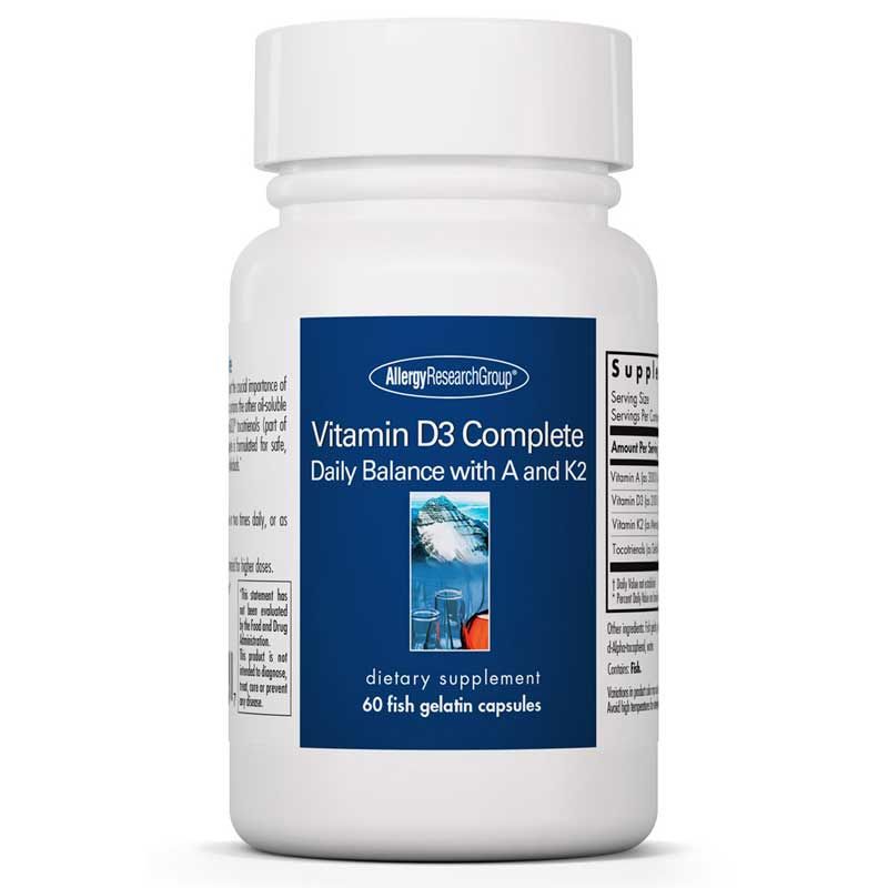 Vitamin D3 Complete Daily Balance, 60 Gel Caps | Витамин D3 полный суточный баланс, 60 гелевых капсул