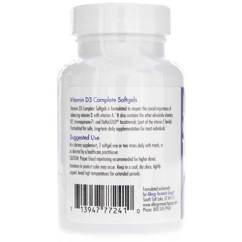 Vitamin D3 Complete Softgels, 120 Softgels | Витамин D3 в мягких гелях, 120 гелевых капсул