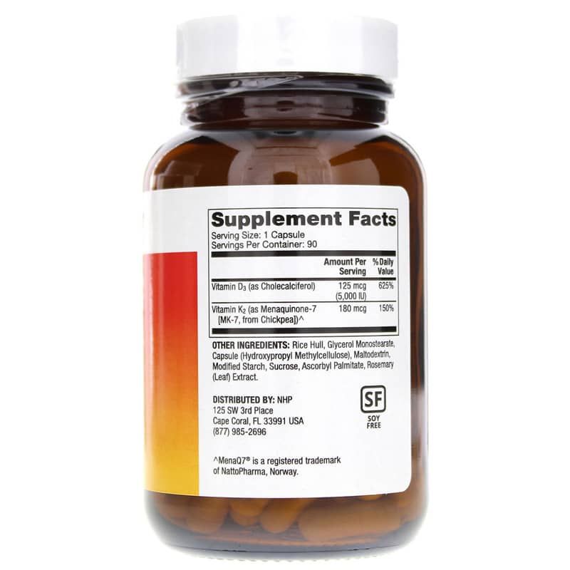 Vitamins D3 and K2, 90 Capsules | Витамины D3 и K2, 90 капсул