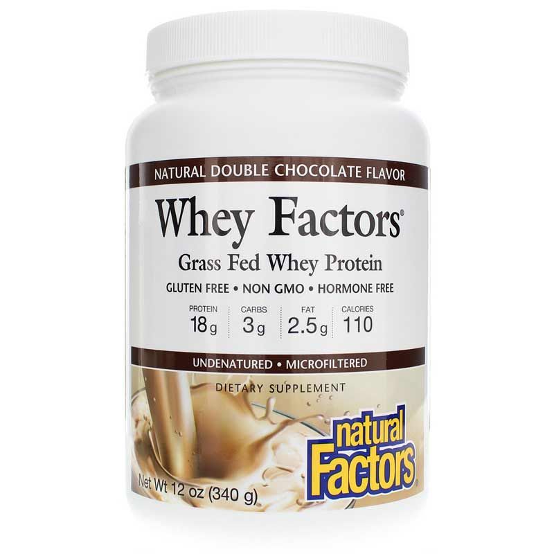 Whey Factors Natural Whey Protein, Double Chocolate, 12 Oz | Сироваткові фактори натуральний сироватковий протеїн, Подвійний шоколад, 12 унцій