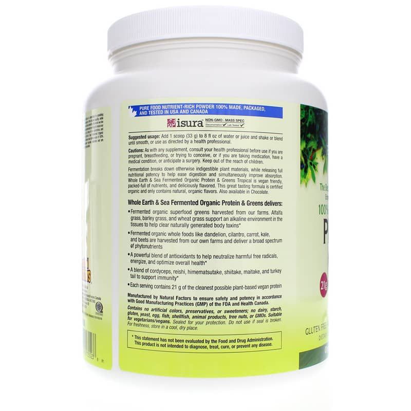 Whole Earth &amp; Sea Fermented Protein &amp; Greens, Tropical | Цельная земля и море ферментированный белок и зелень, Тропический
