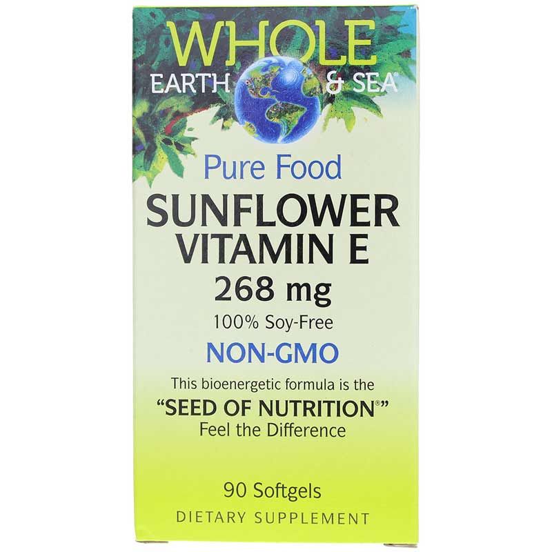 Whole Earth &amp; Sea Sunflower Vitamin E 268 Mg | Цілісний земний і морський соняшник вітамін Е 268 мг