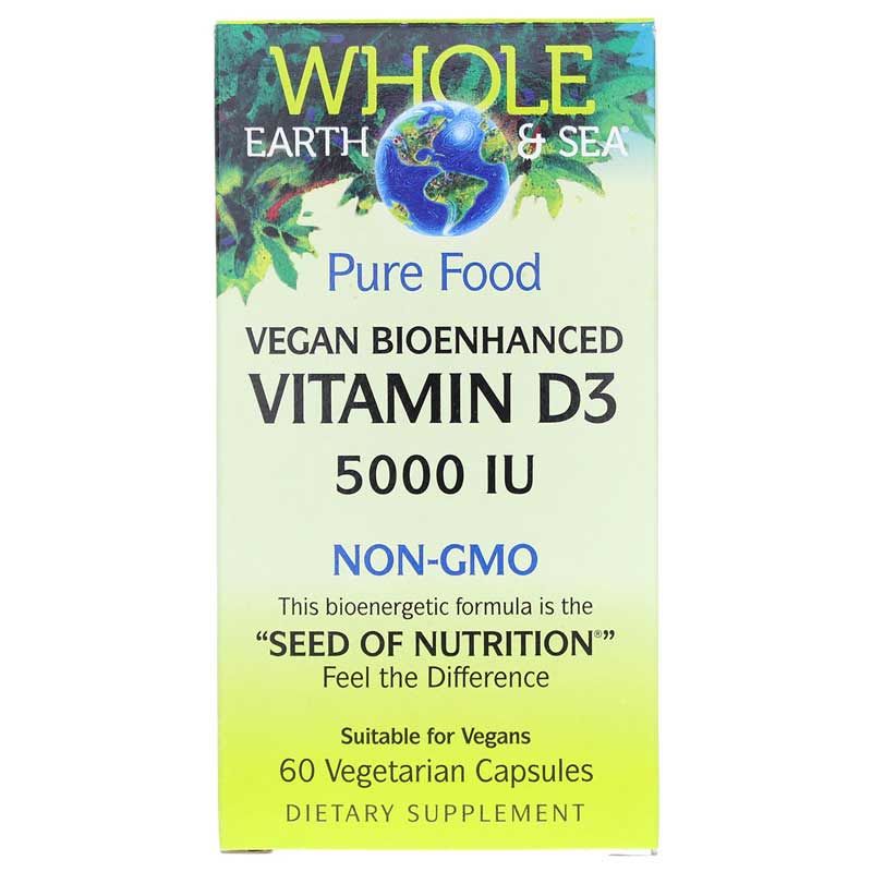 Whole Earth &amp; Sea Vegan Vitamin D3 5000 IU | Цільна земля і море веганський вітамін D3 5000 МО