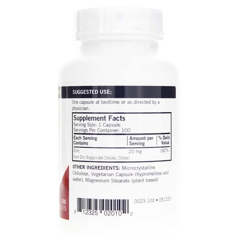 Zinc 20 Mg, 100 Capsules | Цинк 20 мг, 100 капсул